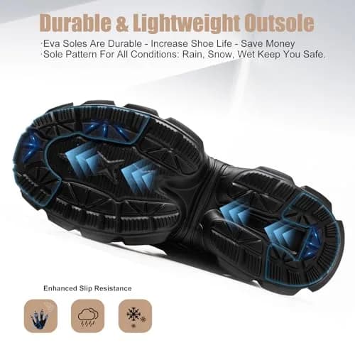 Hogent Steel Toe Shoes for Men and Women | Black Work Shoes, Men Size 8 / Women 9.5 (1 Pair) thumbnail 5