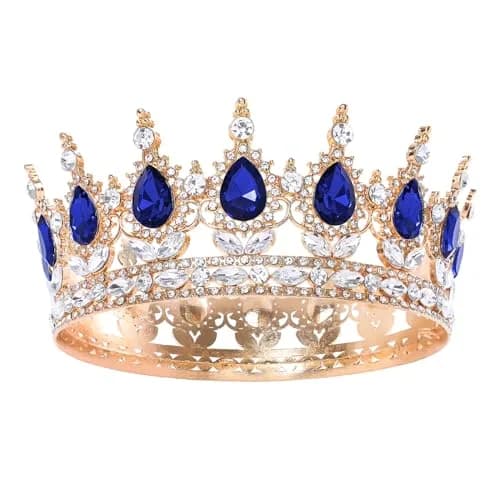 Feltent Queen Crown Princess Tiara for Women Birthday Cake Party | Elegant Crystal Headband thumbnail 1