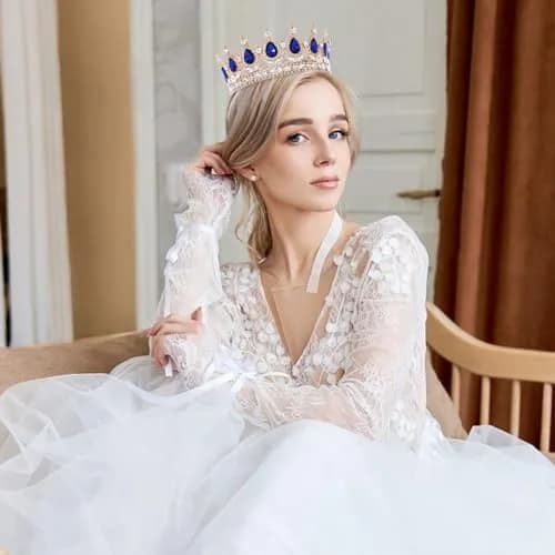 Feltent Queen Crown Princess Tiara for Women Birthday Cake Party | Elegant Crystal Headband thumbnail 6