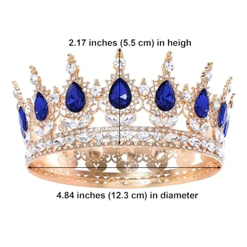 Feltent Queen Crown Princess Tiara for Women Birthday Cake Party | Elegant Crystal Headband thumbnail 2
