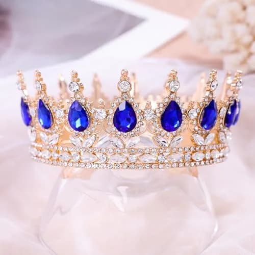 Feltent Queen Crown Princess Tiara for Women Birthday Cake Party | Elegant Crystal Headband thumbnail 3