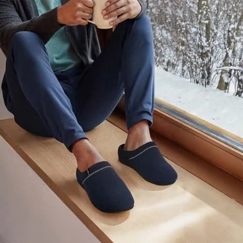 ERGOfoot Orthopedic Slippers for Women Men with Arch Support | Blue Clog House Shoes thumbnail 2