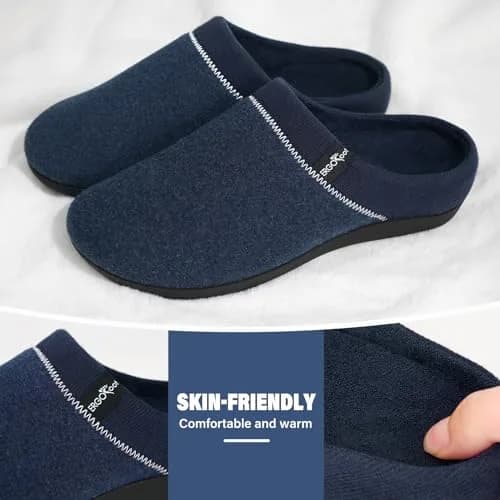 ERGOfoot Orthopedic Slippers for Women Men with Arch Support | Blue Clog House Shoes thumbnail 4