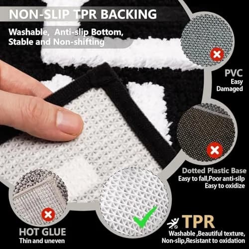 KOEXM Get Naked Bath Mat Black 41cm x 61cm (16" x 24") | Soft Microfiber Bathroom Rug with Non-Slip TPR Backing thumbnail 3