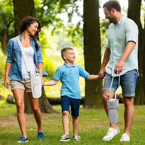 JEBEALUO White Water Bottle Carrier Bag with Phone Pocket | Fits 30oz Stanley Tumblers thumbnail 2