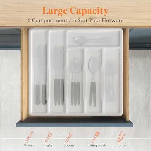 Lifewit Silverware Organizer with Lid, 12.6" x 11.8" | Dust-Free Cutlery Storage (70-120c) thumbnail 3