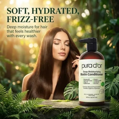 PURA D'OR Deep Moisturizing Biotin Hair Regrowth Conditioner 473ml (16 Fl Oz) | Thickens & Softens Dry, Frizzy Hair thumbnail 5