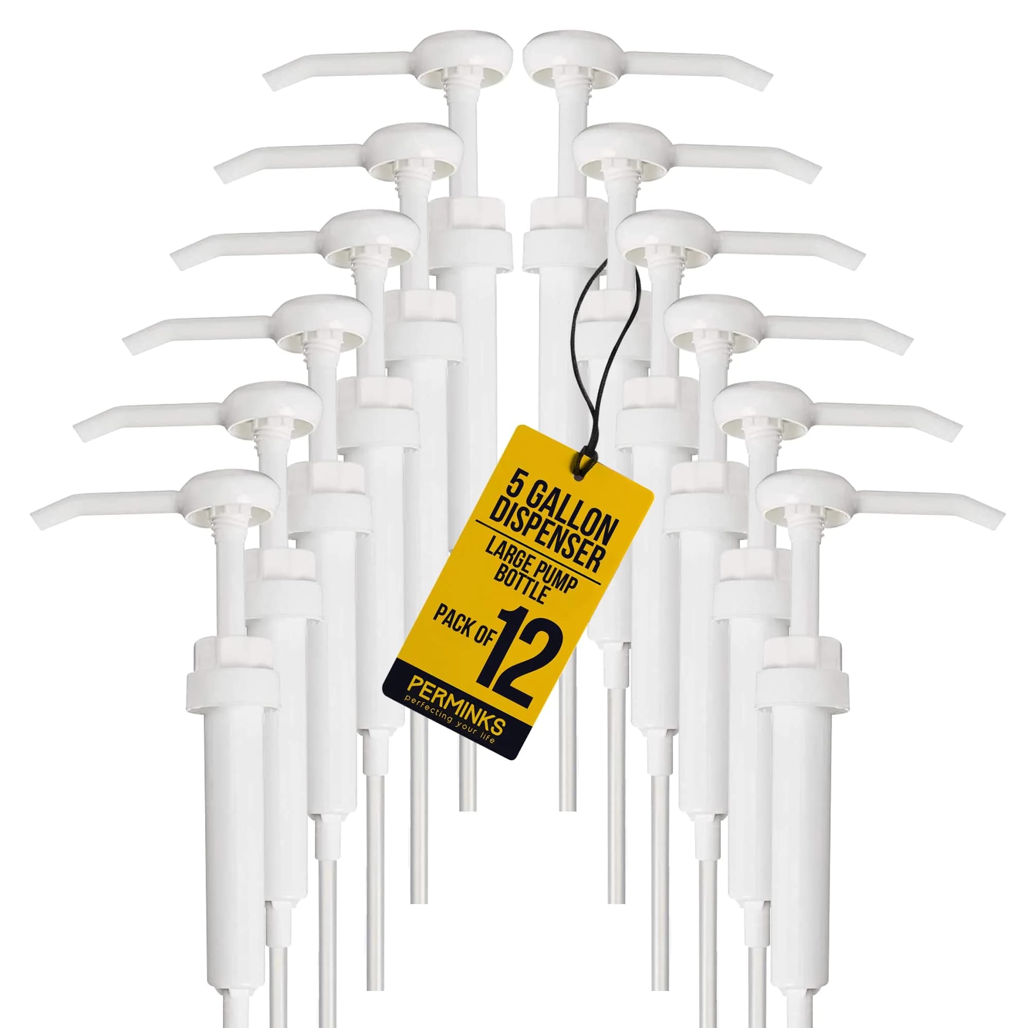 PERMINKS 5 Gallon Pump Dispenser (18.9 L / 12-Pack) | Dispenses Liquids from Buckets & Jugs