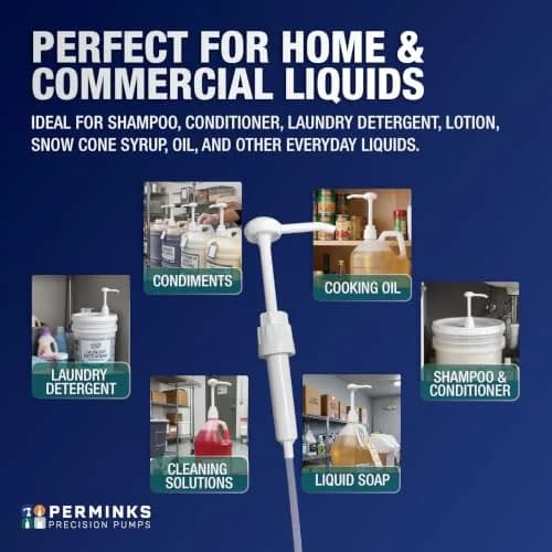 PERMINKS 5 Gallon Pump Dispenser (18.9 L / 12-Pack) | Dispenses Liquids from Buckets & Jugs thumbnail 5