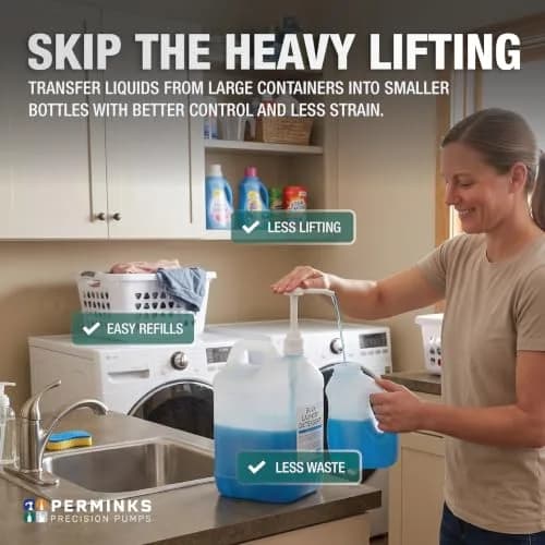 PERMINKS 5 Gallon Pump Dispenser (18.9 L / 12-Pack) | Dispenses Liquids from Buckets & Jugs thumbnail 7