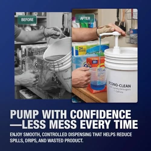 PERMINKS 5 Gallon Pump Dispenser (18.9 L / 12-Pack) | Dispenses Liquids from Buckets & Jugs thumbnail 3