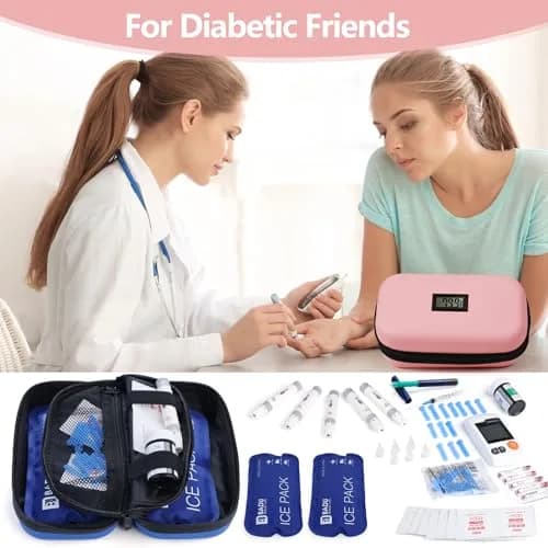 HIMDUZE Pink Carrier Bag Case 131.77 cu in | TSA Approved Insulin Travel Cooler thumbnail 6