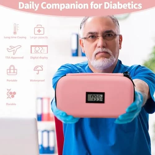 HIMDUZE Pink Carrier Bag Case 131.77 cu in | TSA Approved Insulin Travel Cooler thumbnail 7