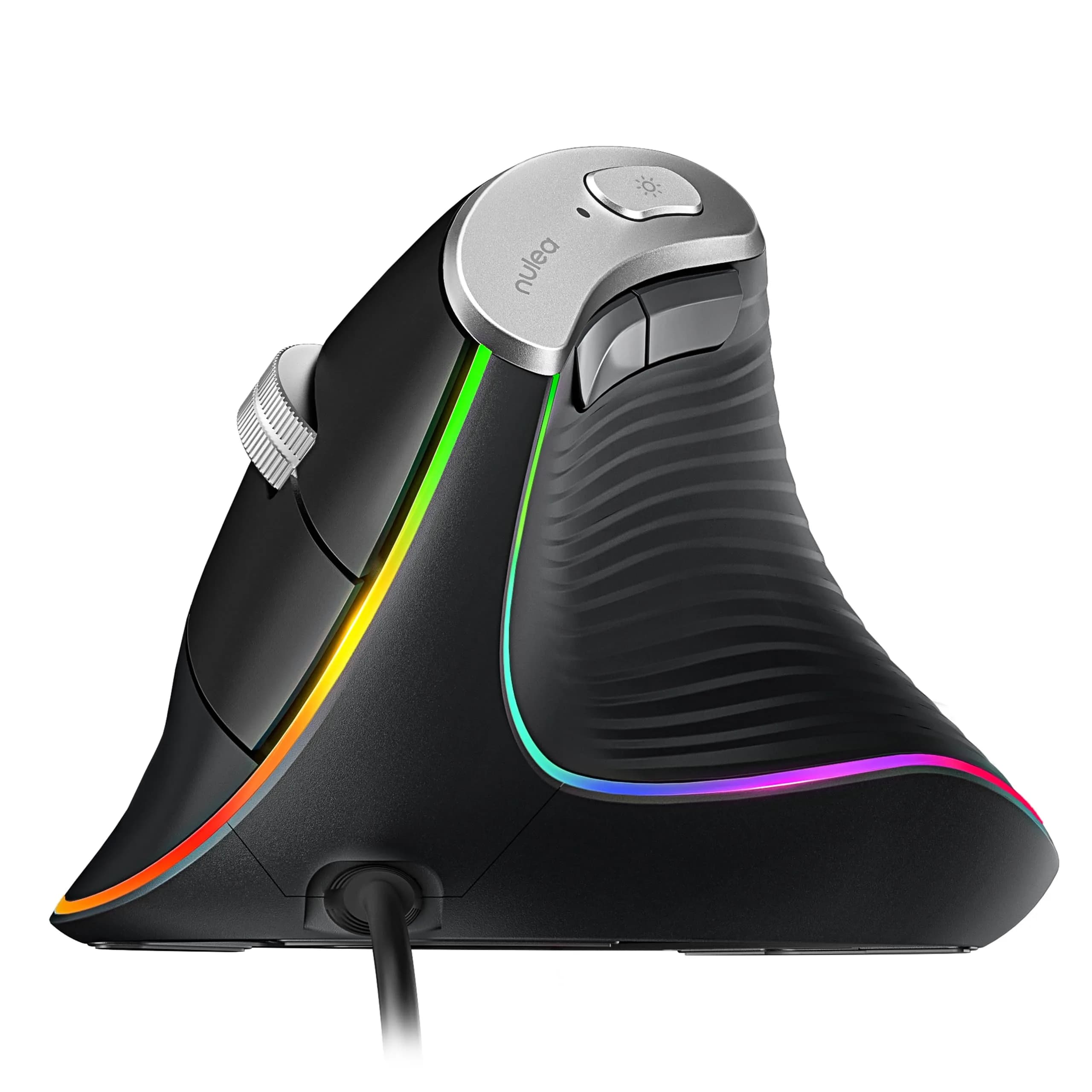 Nulea M504 Wired Vertical Ergonomic Mouse with 4 Adjustable DPI & 11 RGB Modes, Right Hand, Black (1 Unit) - main product image