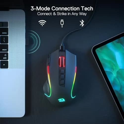 Redragon M612 PRO Wireless RGB Optical Gaming Mouse 8000 DPI 12 Programmable Buttons | 3-Mode Connectivity thumbnail 3