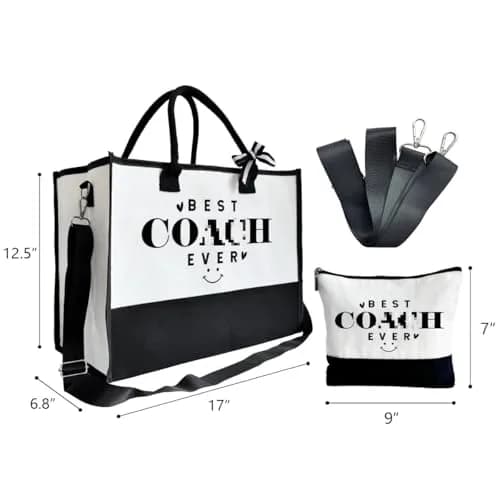 SUSZDOU Canvas Beach Tote Bag with Matching Makeup Pouch | Large Capacity, Waterproof, Reusable thumbnail 4