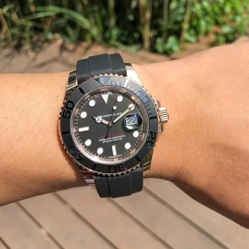 Feyert MilitaryGreen Rubber Watch Band 20mm (0.79in) | Compatible with Rolex Daytona Yachtmaster thumbnail 6