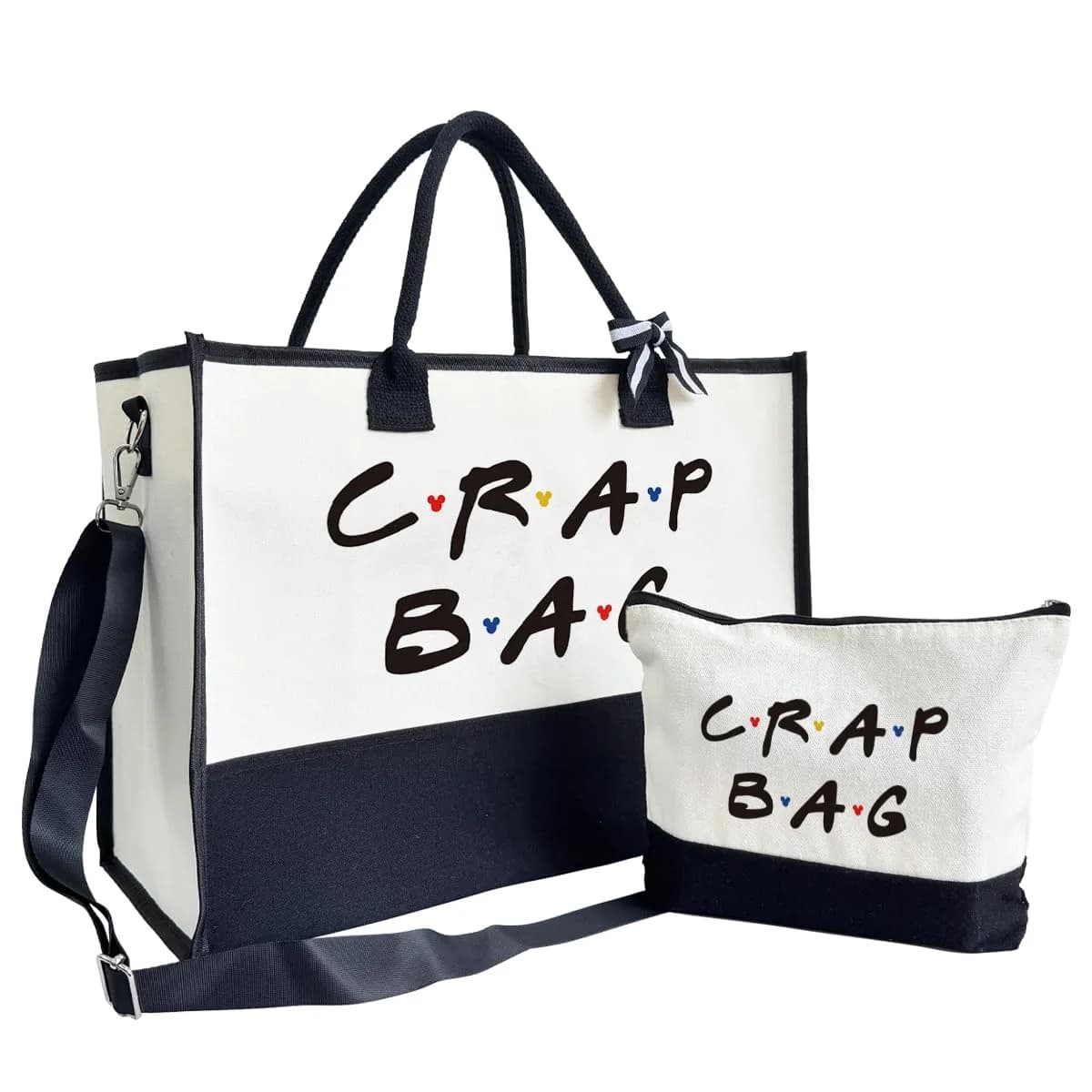 SUSZDOU Crap Bag - Gifts for Women - Initial Jute Tote & Makeup Bag 17x12.6x7.9in | Reusable Grocery Tote & Gift