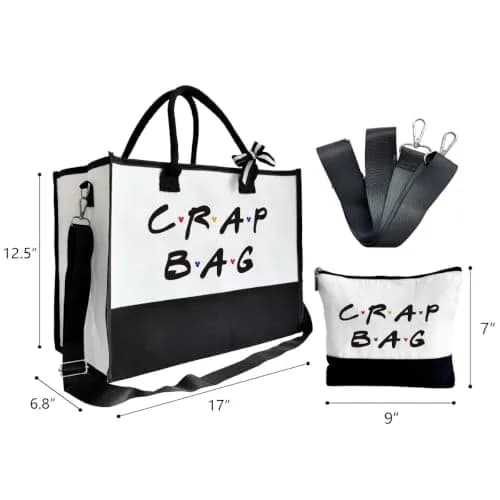 SUSZDOU Crap Bag - Gifts for Women - Initial Jute Tote & Makeup Bag 17x12.6x7.9in | Reusable Grocery Tote & Gift thumbnail 4