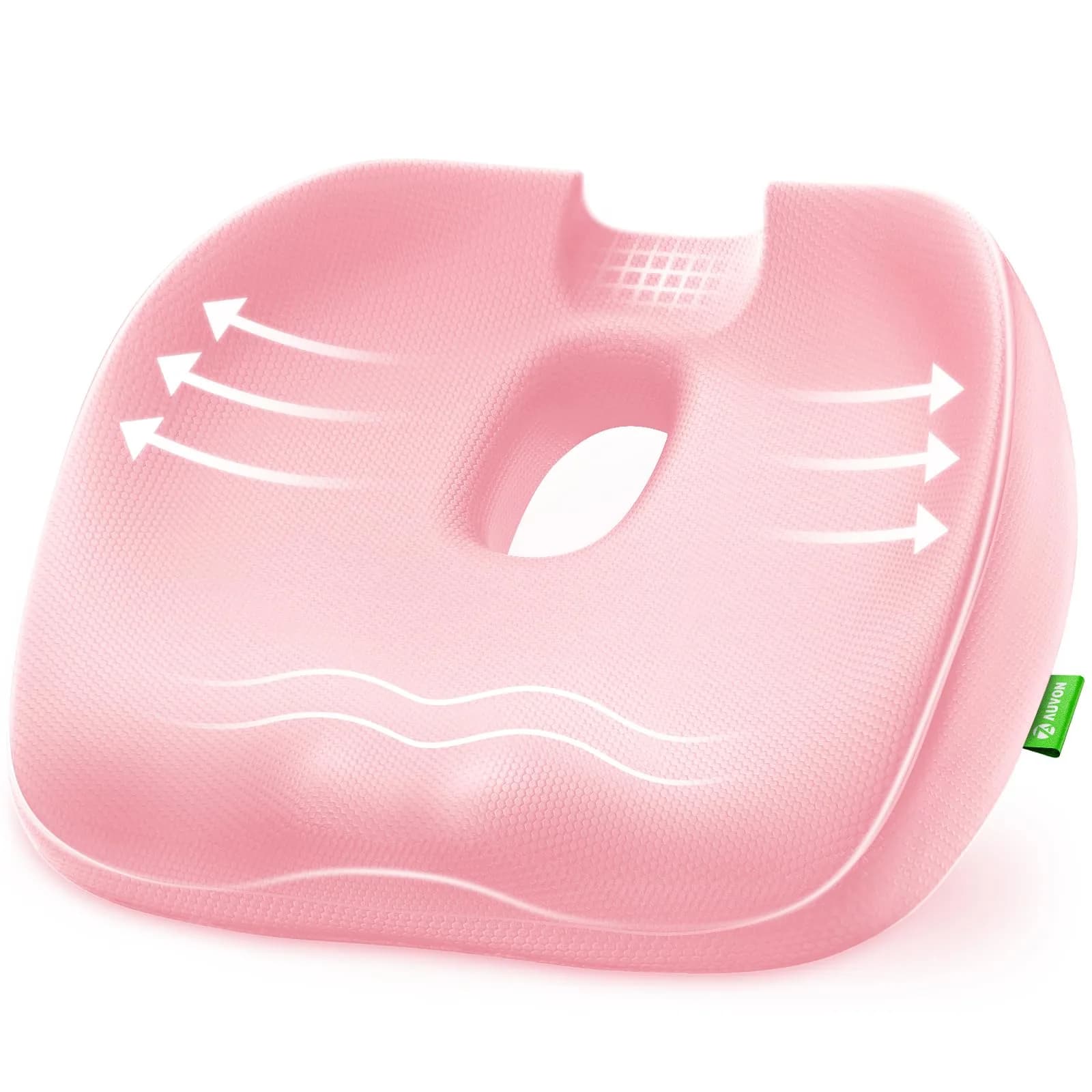 AUVON Donut Seat Cushion for Tailbone Pain Relief, Orthopedic Memory Foam Coccyx Pillow 42cm x 41cm (17.2''L x 16.2''W) - main product image