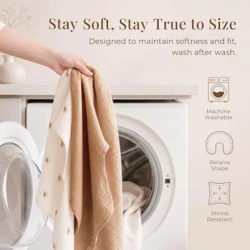 Konssy 2-Pack Muslin Nursing Pillow Covers | Sun Soft Slipcover for Baby thumbnail 8