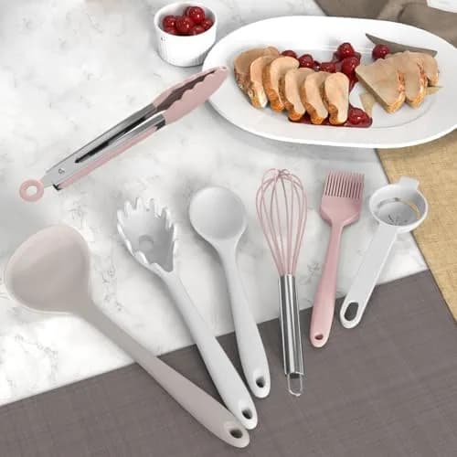 AOTHOD Silicone Cooking Utensils Set - Heat Resistant 446°F | BPA Free Kitchen Gadgets thumbnail 3