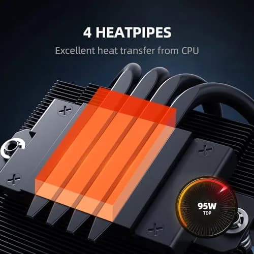 ID-COOLING IS-40-XT Black 47mm Low Profile CPU Cooler | 4 Heatpipes, Support Intel & AMD Sockets thumbnail 2