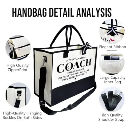 SUSZDOU Canvas Tote Bag for Women with Zipper Closure | Large Capacity, Waterproof, Reusable, Gift-Ready (17x12.6x7.9 inch) thumbnail 8