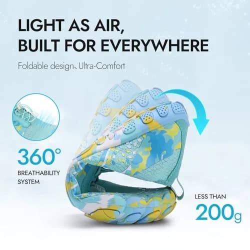 ATHMILE Water Shoes for Women Men Beach Swim Pool Quick Dry | Anti-slip Rubber Sole, Breathable Elastic Upper, Unisex, Low Top thumbnail 5
