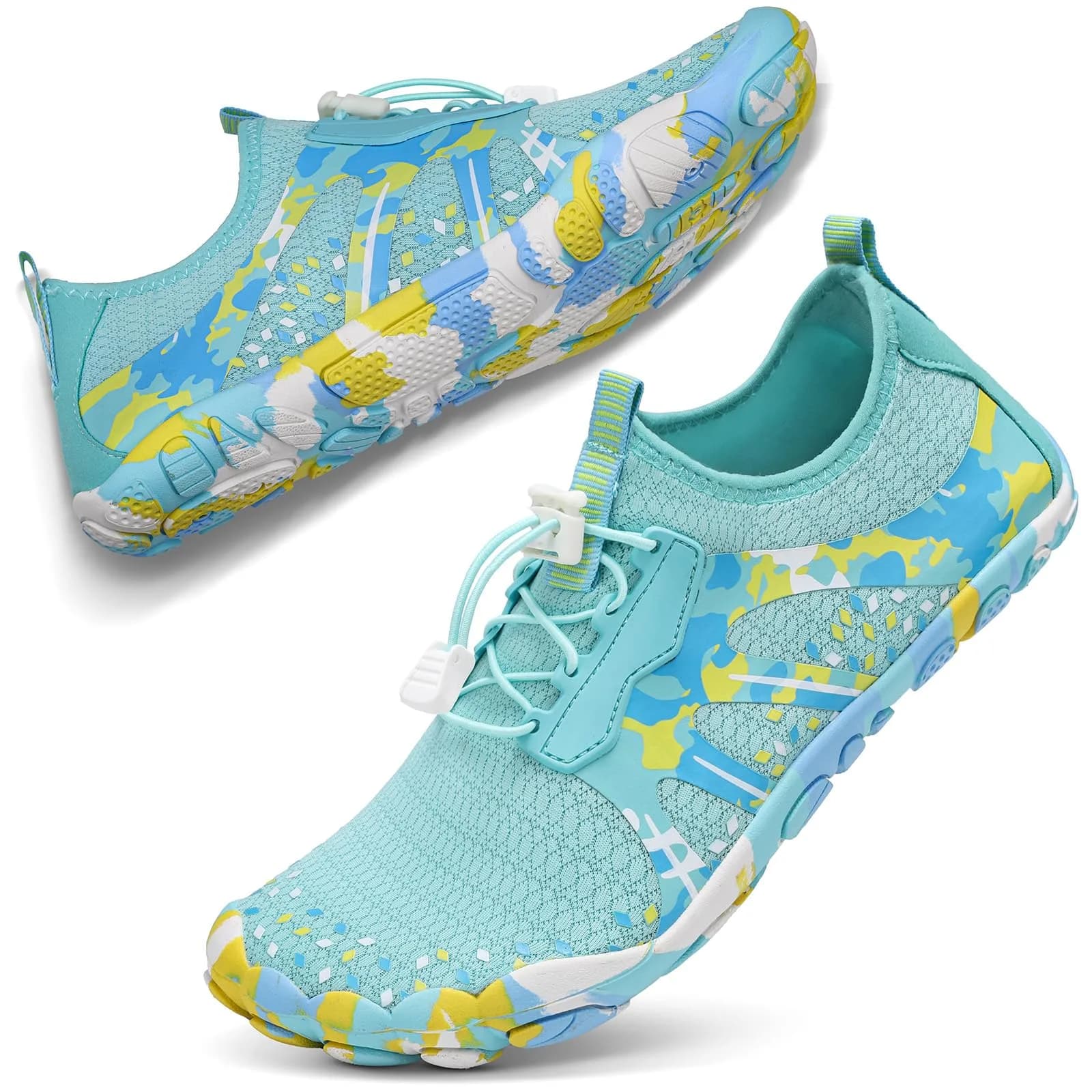 ATHMILE Water Shoes for Women Men Beach Swim Pool Quick Dry | Anti-slip Toe Cap — B Green / 6 Women/4.5 Men