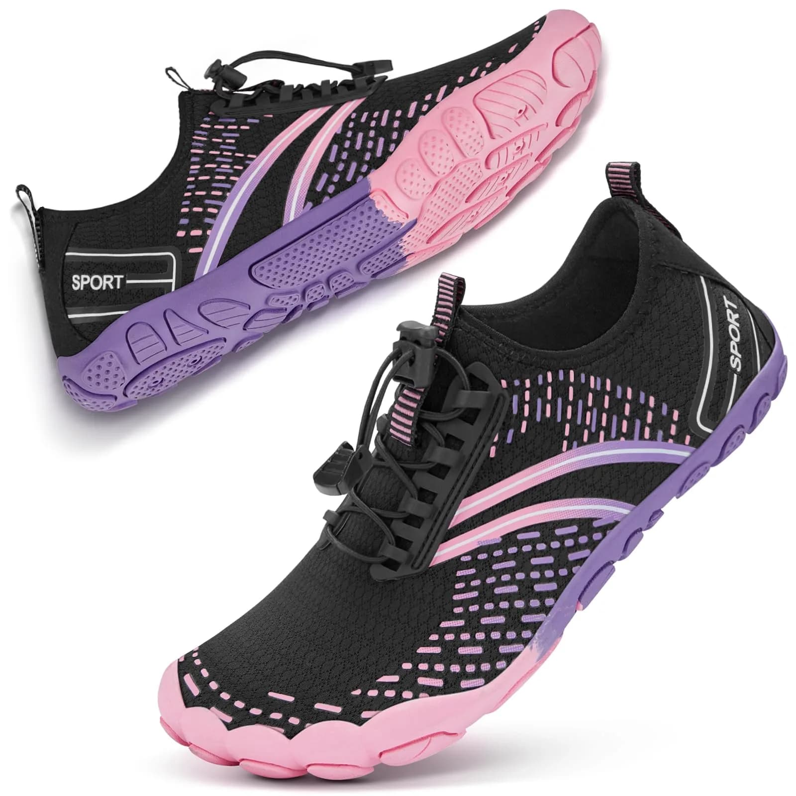 ATHMILE Water Shoes for Women Men Beach Swim Pool Quick Dry | Anti-slip Toe Cap — A Pink / 6 Women/4.5 Men