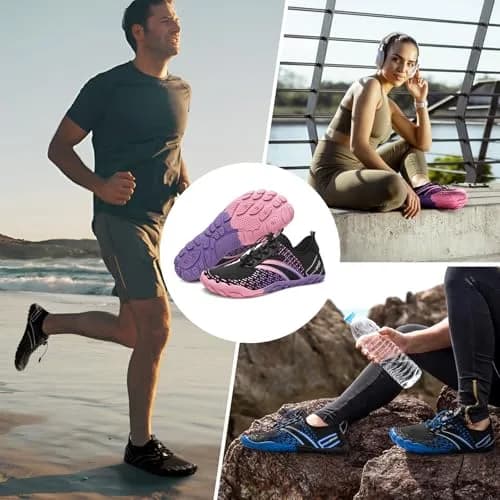 ATHMILE Barefoot Water Shoes for Women & Men | 6 Women/4.5 Men (US) Pink thumbnail 2