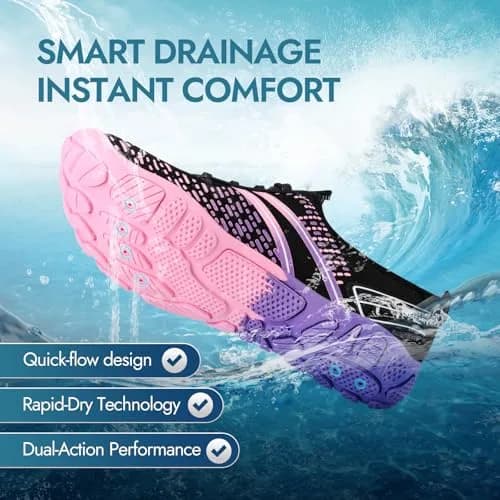 ATHMILE Barefoot Water Shoes for Women & Men | 6 Women/4.5 Men (US) Pink thumbnail 3