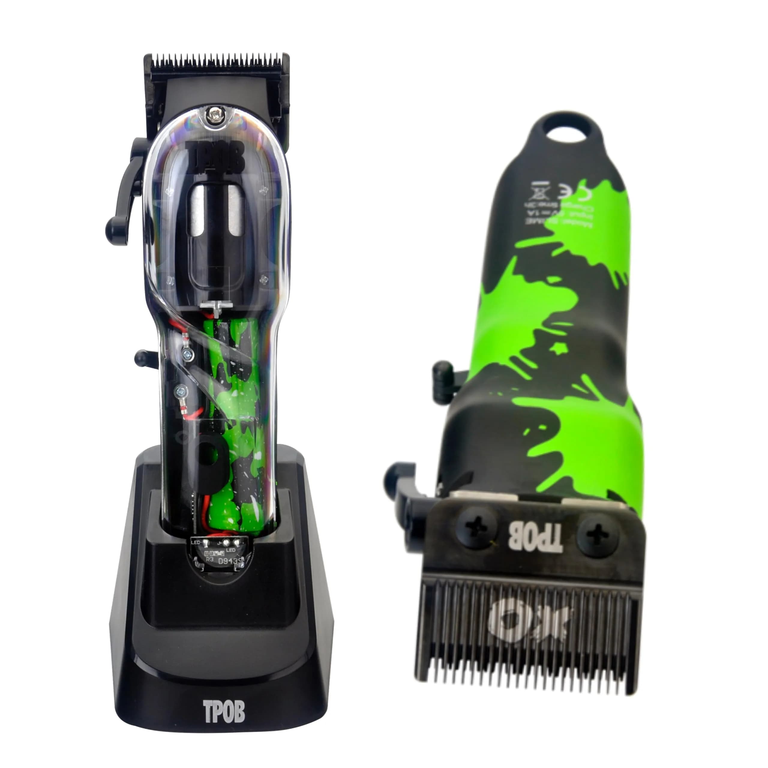 TPOB Slime 2 Barber Hair Clippers for Men 6800 RPM with Matte Black Case & X Fade Blade | Professional Cordless Hair Cutting Set