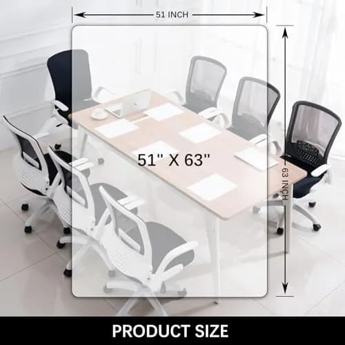 Kuyal Clear Chair Mat for Hardwood Floor 129.5cm x 160cm (51" x 63") | Protects Floors from Scratches & Scuffs thumbnail 7