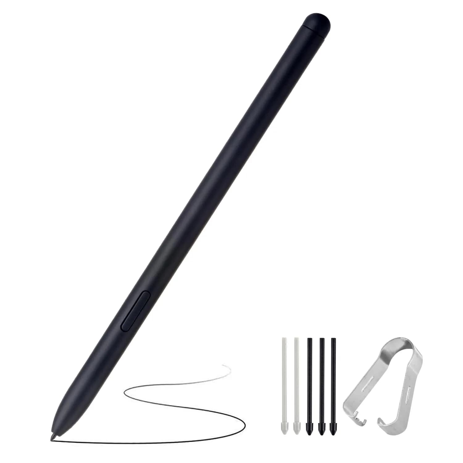 Amtake Replacement S Pen for Samsung Galaxy Tab S6 Lite (Light Blue, 6-Piece Set) | 4096 Pressure Levels — Black