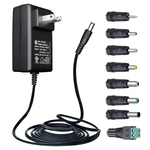 ANLINK 24V 0.5A Power Supply Adapter with 8 Tips | UL Listed for Stable 24V Devices thumbnail 1