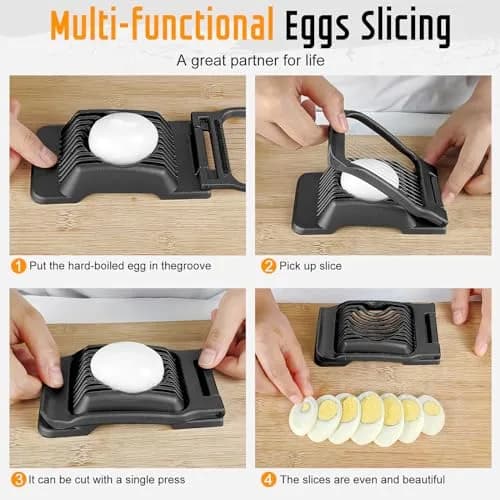 REDSETS Multipurpose Heavy Duty Aluminium Egg Slicer with Stainless Steel Wire | Slices 11 Egg Pieces thumbnail 4