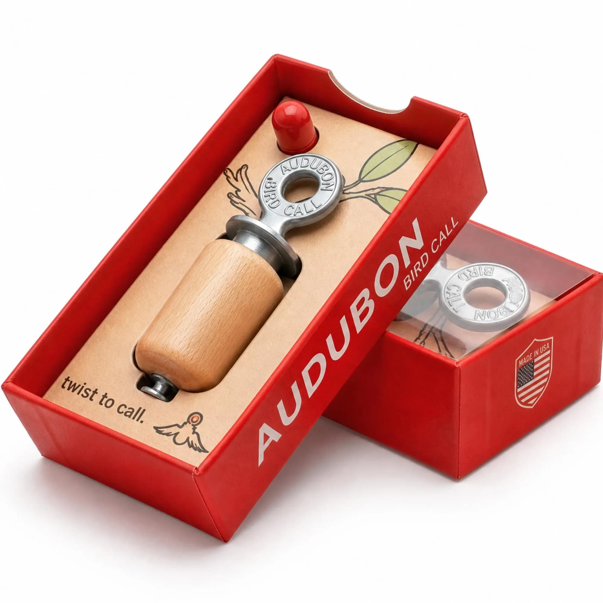 Audubon Bird Call Red Gift Pack - 2.5 inch (6.35 cm) | Authentic USA Import for Bird Watching — Natural Gift Pack