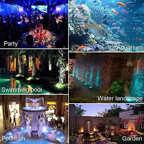 ZHGSERVU Pond Lights LED Underwater Fountain Lights 36LED Bulbs with Timer Remote Control Colors Changing Submersible Spotlight Set of 4 | IP68 Waterproof for Ponds, Fountains, Aquariums, Pools thumbnail 7