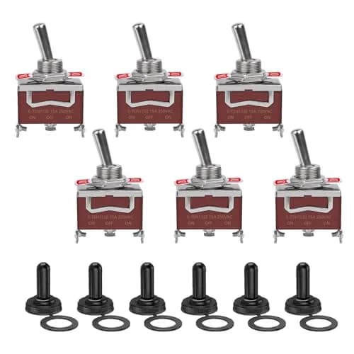 COROTC 6 Pack Toggle Switch 12V DC 30A | Heavy Duty Marine Waterproof SPDT thumbnail 1