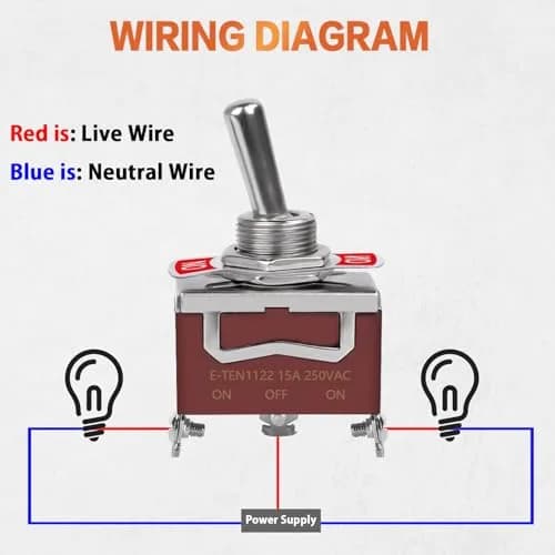 COROTC 6 Pack Toggle Switch 12V DC 30A | Heavy Duty Marine Waterproof SPDT thumbnail 6