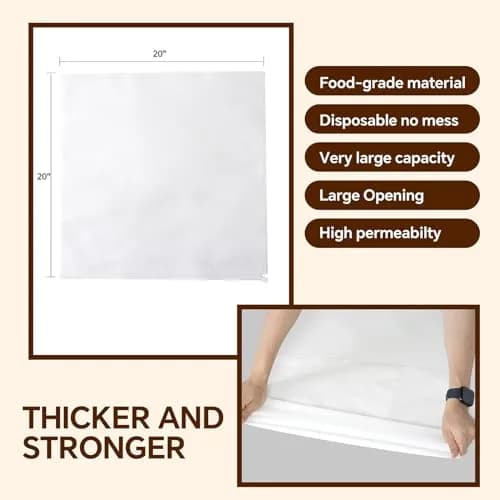 XNXQLFPY Commercial Cold Brew Coffee Filters 50 Pcs (20" x 20") | Brew 5 lbs Coffee thumbnail 4