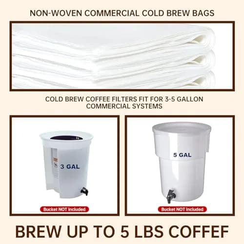 XNXQLFPY Commercial Cold Brew Coffee Filters 50 Pcs (20" x 20") | Brew 5 lbs Coffee thumbnail 3