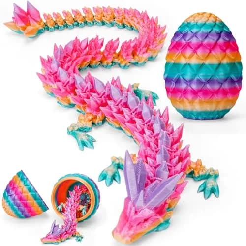 TBOLINE 12" Articulated Crystal Dragon Egg Toy | ASTM-Certified PLA, Non-Toxic, Surprise Reveal thumbnail 1