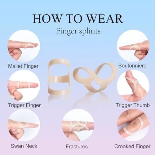 UAKIKAU Oval Finger Splint 8 pcs, Large (2-3 Inch Finger Joint Size) | Supports Arthritis, Trigger, Mallet Finger thumbnail 2