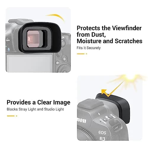 KIWIFOTOS ER-H Long Eyecup Eyepiece Viewfinder for Canon EOS R3 Camera | Blocks Stray Light for Clearer Views thumbnail 3