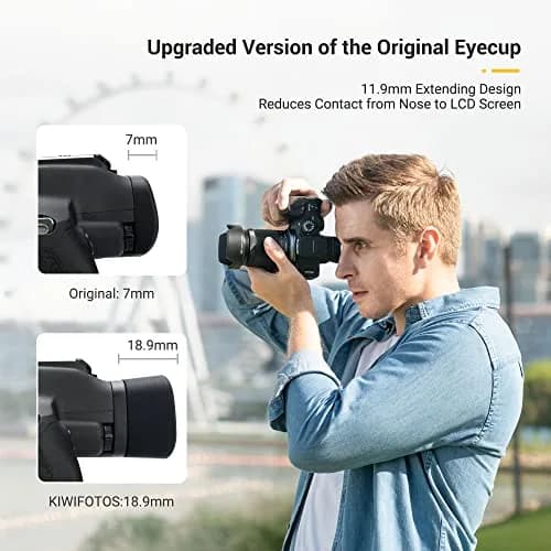 KIWIFOTOS Long Soft Eyecup Eyepiece Viewfinder for Canon EOS R7 Camera | Blocks Stray Light thumbnail 2
