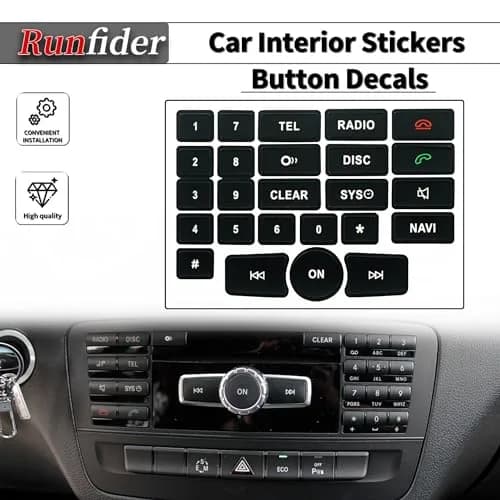 runfider Car Interior Stickers Decals for Mercedes Benz W176 W246 W204 W212 W218 R172 R231 | High-Quality Vinyl Repair Kit thumbnail 2