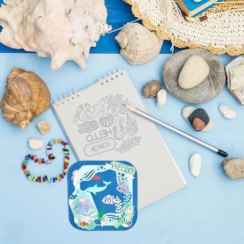 INFUNLY Ocean Theme Metal Cutting Dies Set 2PCS 19.8cm x 11.3cm | Sea Animal Die Cuts for Card Making thumbnail 5